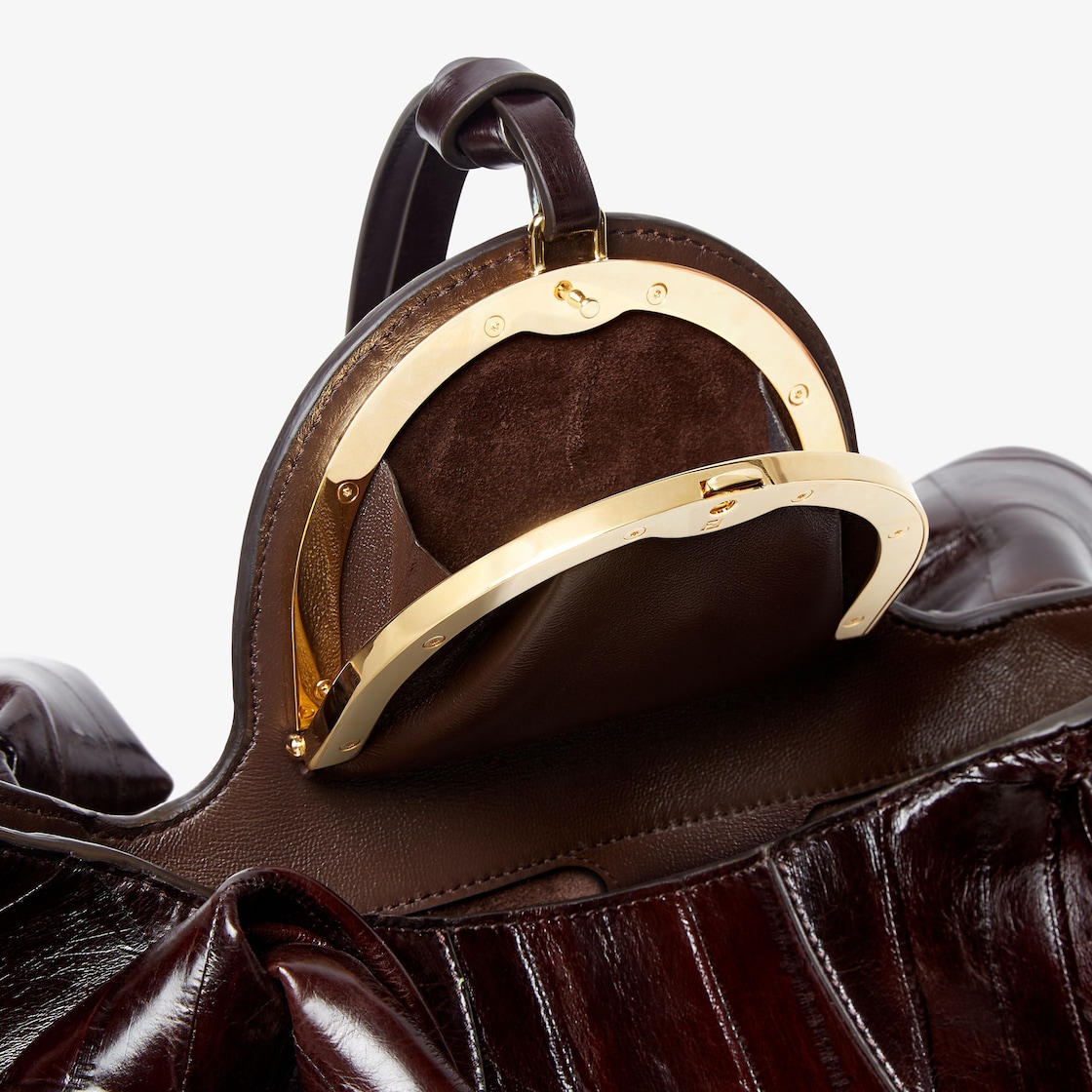 FENDI Fendi Spy Brown inlaid hagfish leather bag - Image 5
